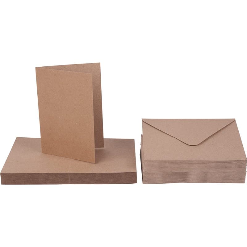 Cartes doubles « Papier Kraft » avec enveloppes - Image 1