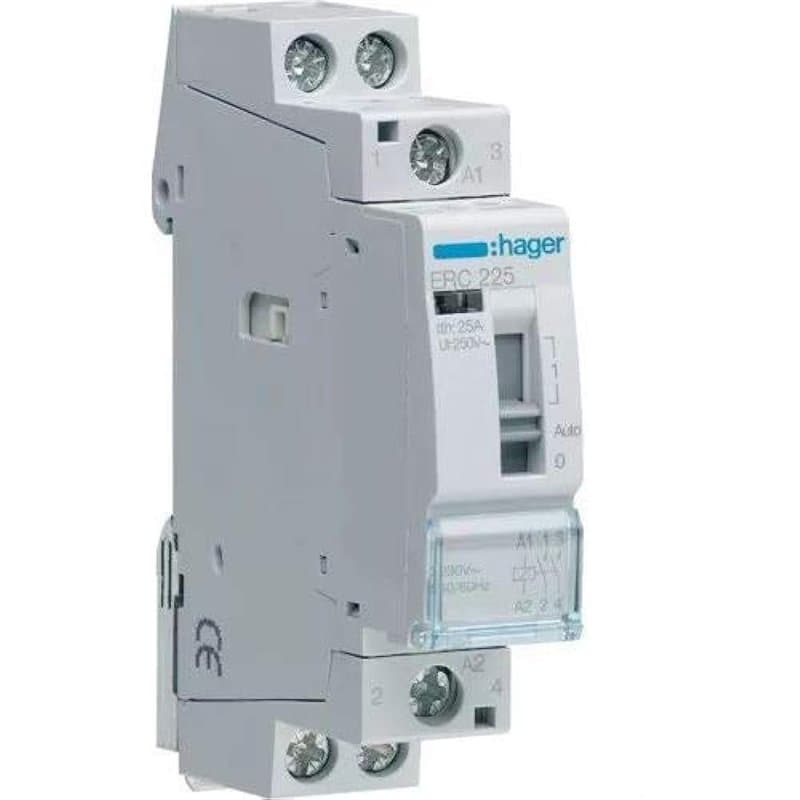 Hager-Contacteur Erc225 manuel 25a 2na 230 V, Noir - Image 1