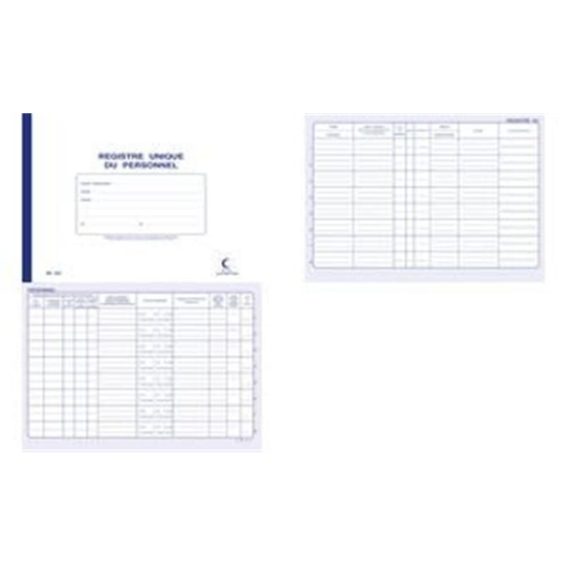 REG. UNIQUE DU PERSONNEL/STAGIAIRES 210X297 52 PAGES - Image 1