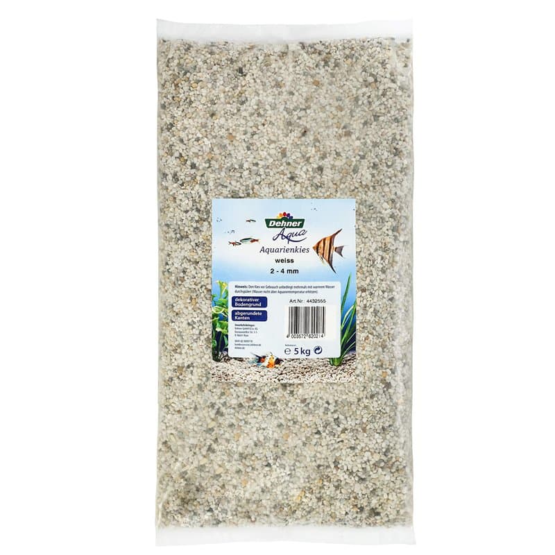 Dehner Aqua Gravier d'aquarium Blanc Grain 2-4 mm 5 kg - Image 1