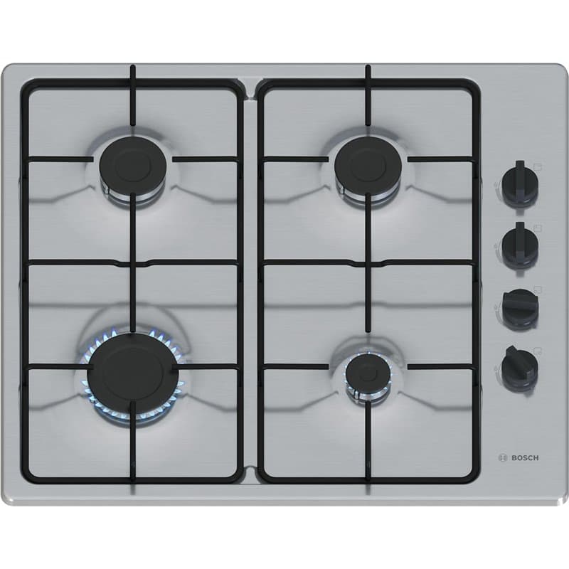 Bosch PBP6B5K80, Série 2, Plaque gaz, 4 feux, 60 cm, Inox - Image 1