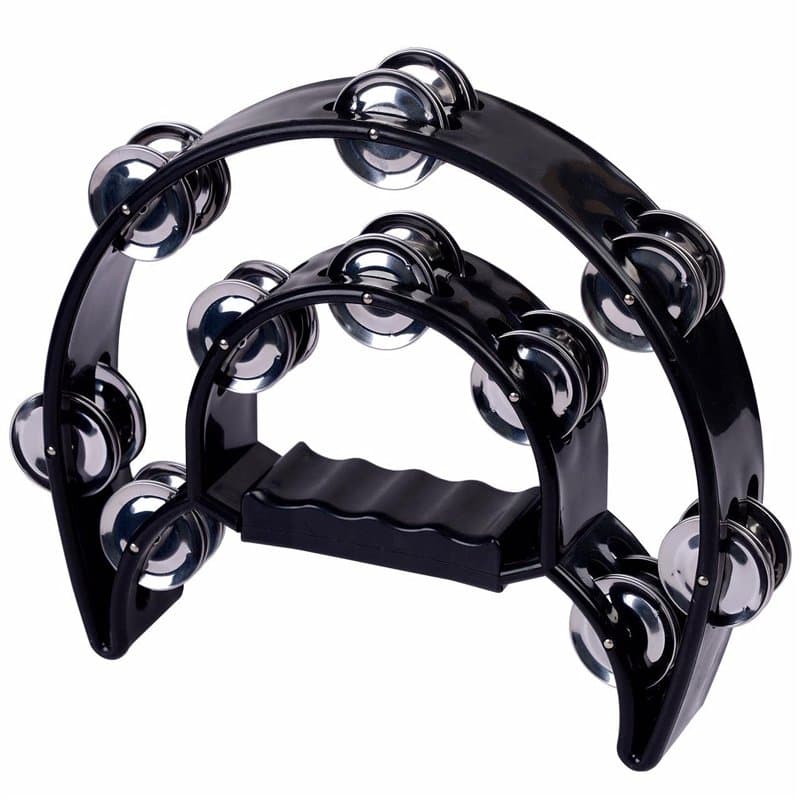 igadgitz Xtra U7236 Tambourin Double Demi-Lune - Noir - Image 1
