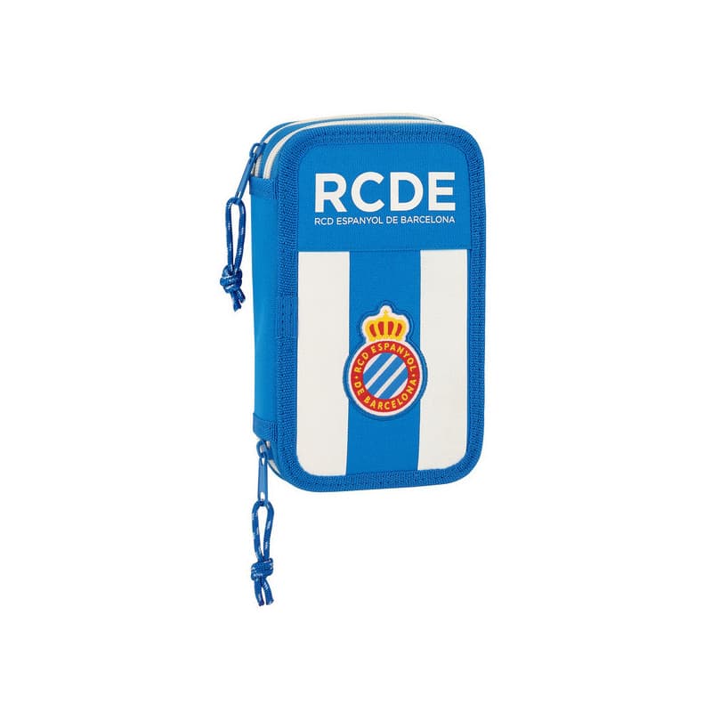 Plumier double RCD Espanyol Bleu Blanc 12.5 x 19.5 x 4 cm (28 Pièces) - Image 1