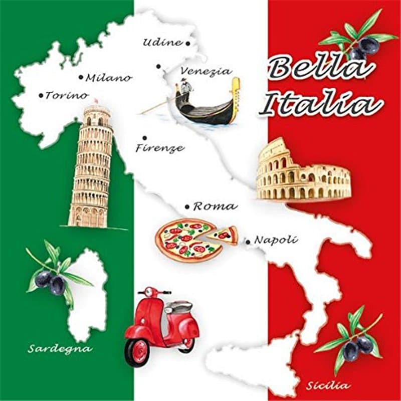 Ambiente Serviettes Lunch/Party 33 x 33 cm Bella Italia - Image 1