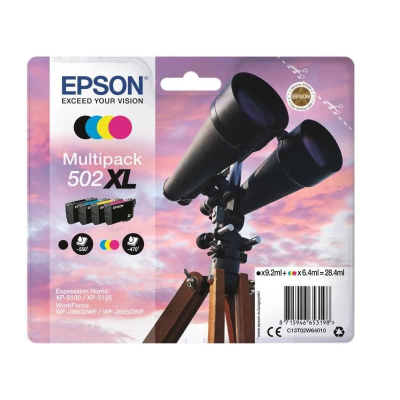 Epson Multipack 502 XL - Jumelles - Noir, Cyan, Jaune, Magenta (C13T02W64020) - Image 1