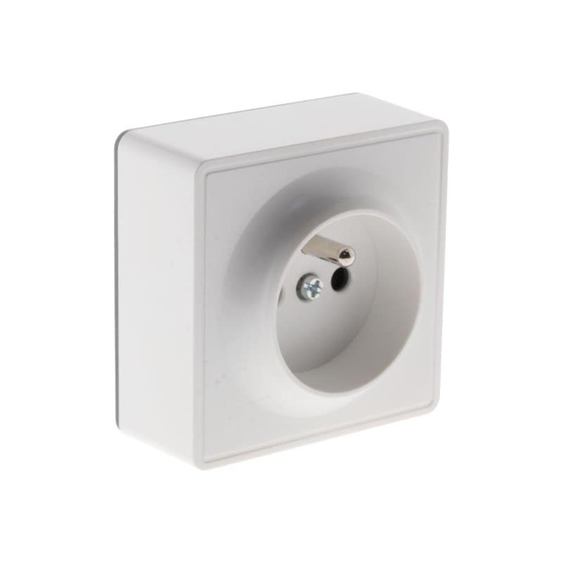 Prise simple 16A en saillie - Blanc - Vulco - Zenitech - Image 1