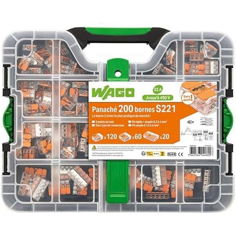 WAGO Mallette 200 Bornes S221 (120x2E + 60x3E + 20x5E) - Image 1