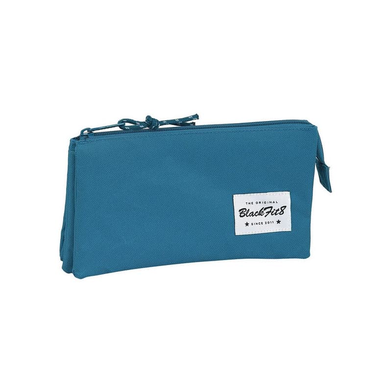 Trousse Fourre-Tout Triple BlackFit8 Egeo Bleu 22 x 12 x 3 cm - Image 1