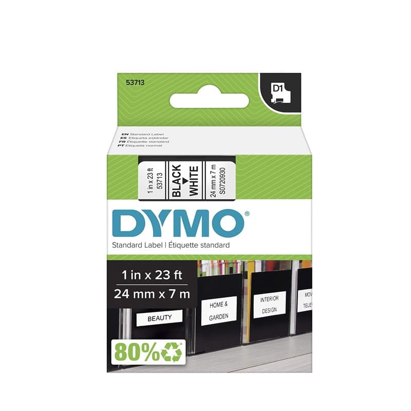 DYMO s0720930 Ruban D1 24 x 7 Noir/blanc - Image 1