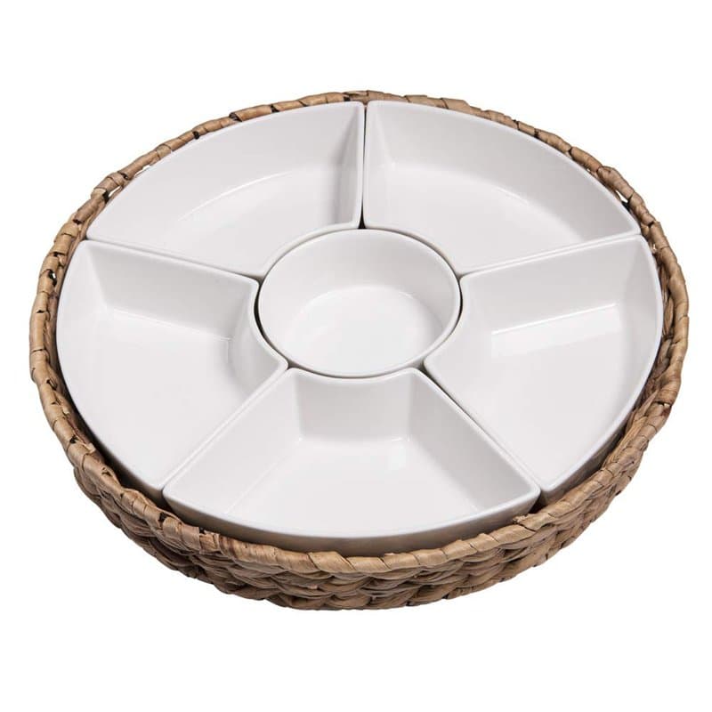 Table Passion - Service apéritif tressé 7 pièces 36 cm - Image 1