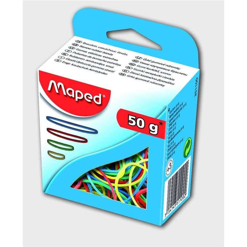 MAPED Bracelets caoutchouc étui carton, 50 g, assortis - Image 1