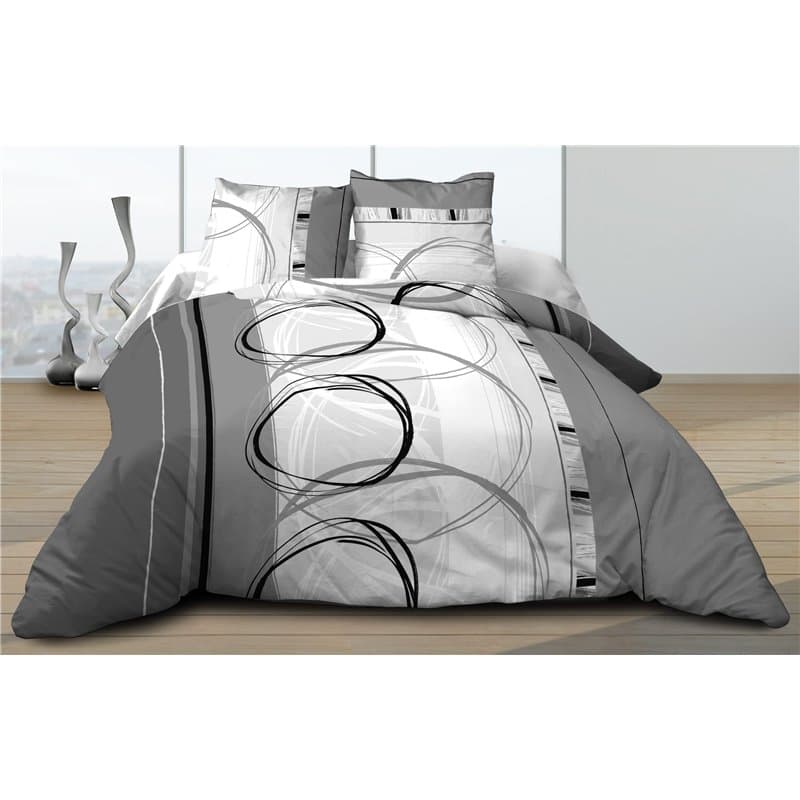 Le linge de Jules Parure de lit 160x200, Coton, Gris - Image 1