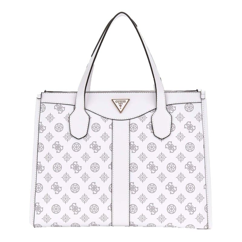 GUESS Silvana Two Compartment Tote White Logo - Image 1