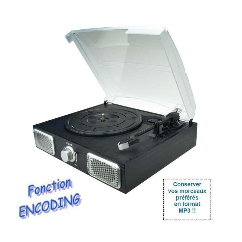 Platine vinyle Inovalley TD11 avec disque numérique USB et haut-parleurs intégrés - Image 1