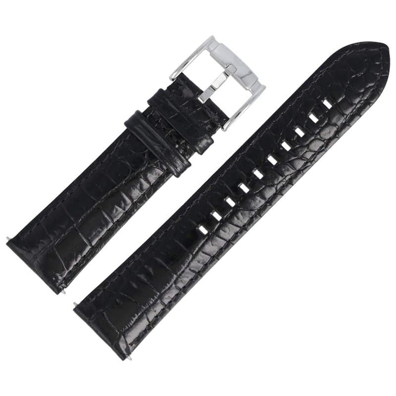Armani Bracelet de montre 22mm Cuir Noir - Ar-2411 - Image 1