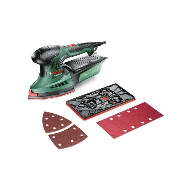 Ponceuse Multi Bosch - PSM 200 AES (Livrée avec 2 feuilles abrasives, Plateau de Ponçage et Coffret) - Image 1