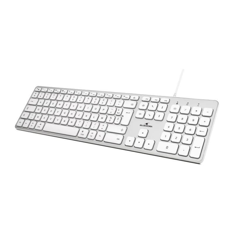 Clavier Bluestork Blanc Français Azerty - Image 1
