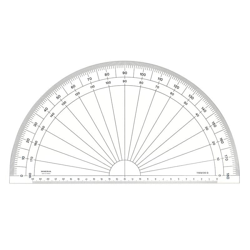 MINERVA Rapporteur 180° en Degré 30cm Transparent - Image 1