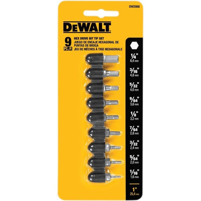 DEWALT Jeu d'embouts hexagonaux, 9 pièces (DW2068) - Image 1