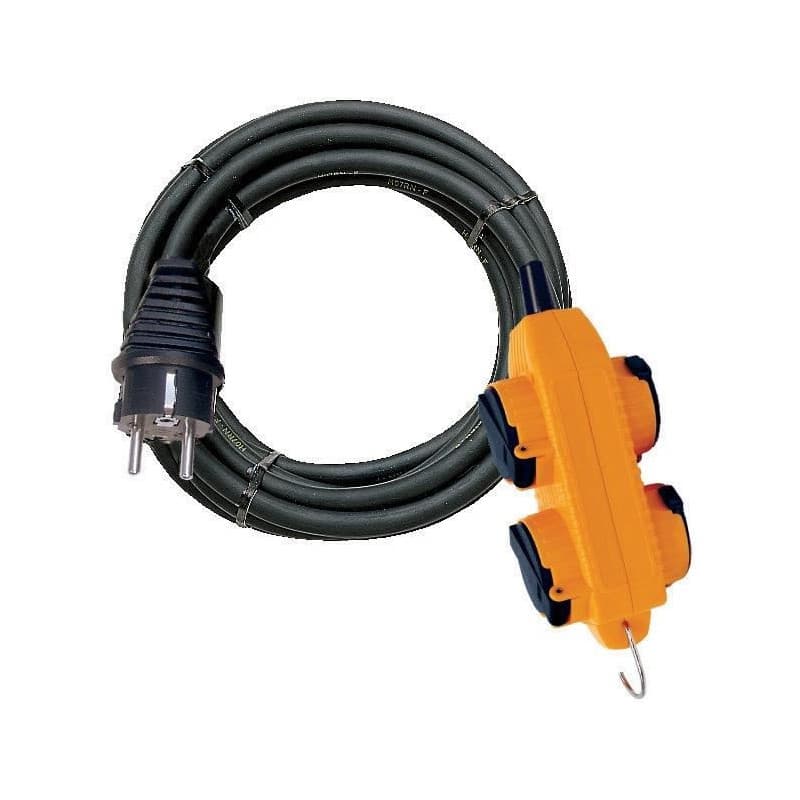 Brennenstuhl Rallonge 10m de câble avec bloc 4 prises a clapet (IP44) - Fabrication Française - Image 1