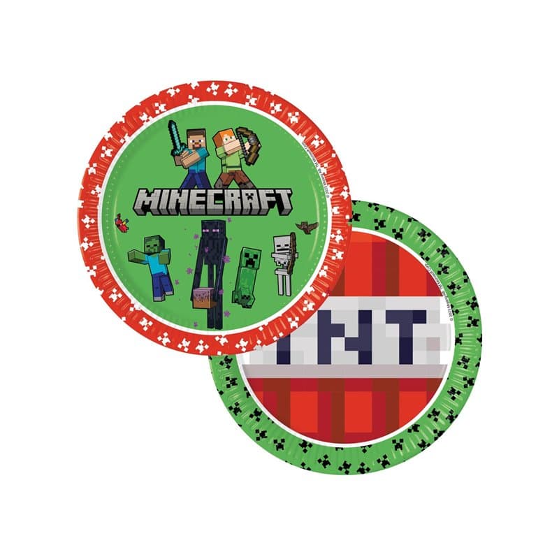 Minecraft Party Lot de 8 assiettes - Image 1