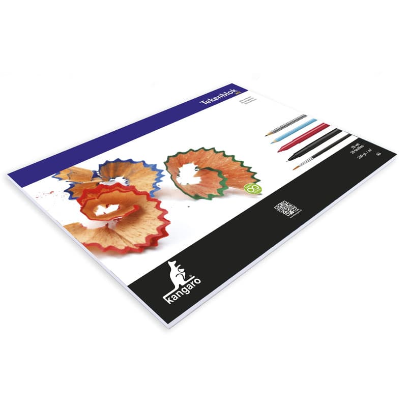 Bloc à dessin Kangaro A3 200 g 20 feuilles blanc - Image 1