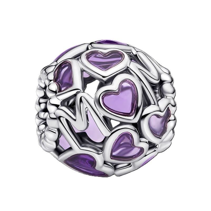 Perle de verre Femme Pandora 793772C01 Violet Argenté - Image 1