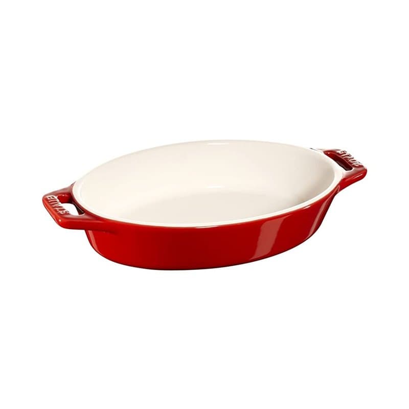 Staub Plat à four ovale en céramique Rouge cerise - Image 1