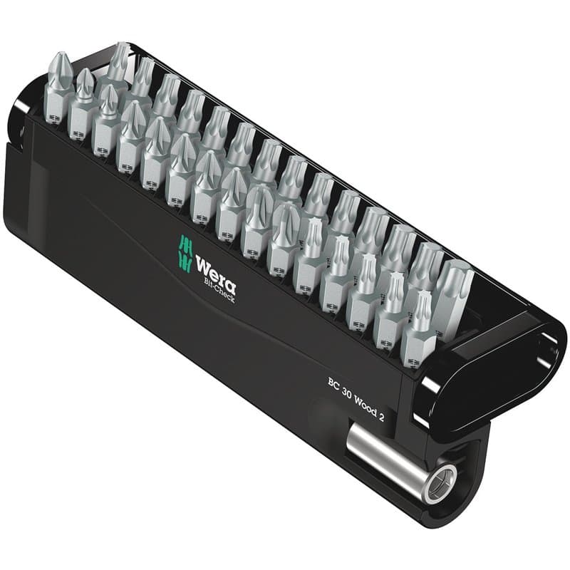 Wera 05057432001 Bit-Check 30 Wood 2, 30 pièces, Or/gris - Image 1