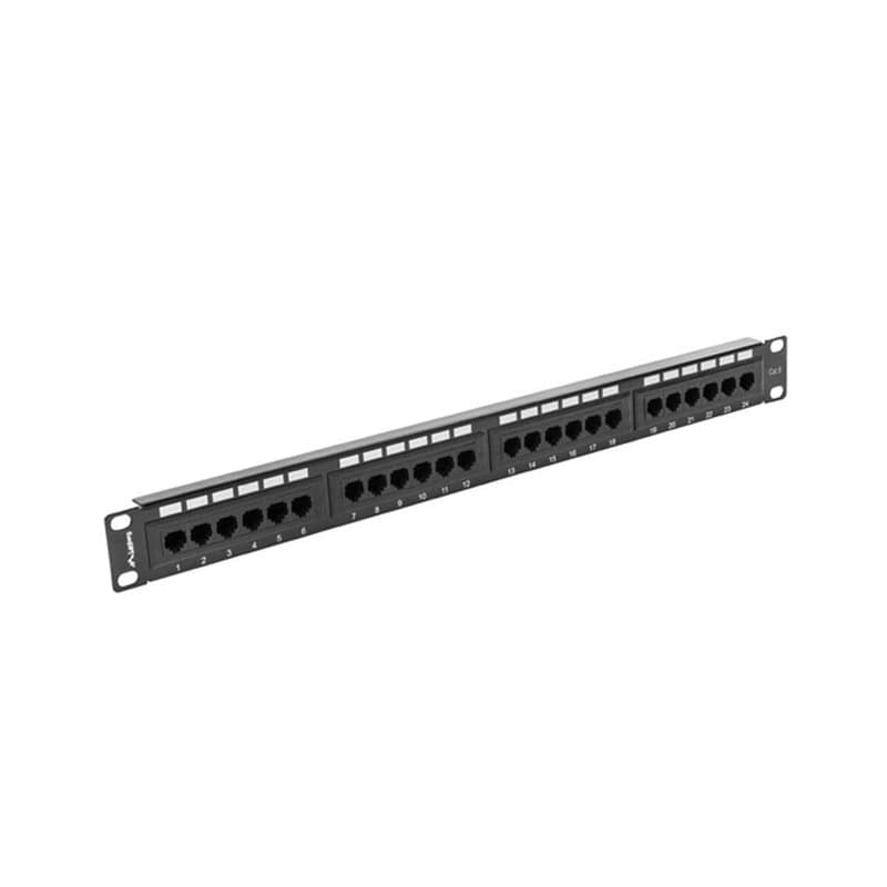 LANBERG Patch Panel 24 Port 1U, Cat. 6, Noir - Image 1