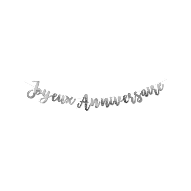 Guirlande Joyeux Anniversaire Argent - Image 1
