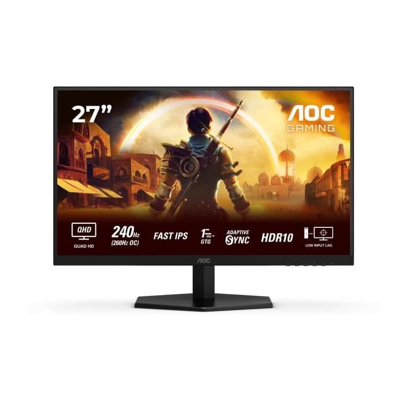 Ecran PC Gamer - AOC - 27'' - QHD - 240Hz - Fast IPS - 0,3ms - Q27G42ZE - Image 1