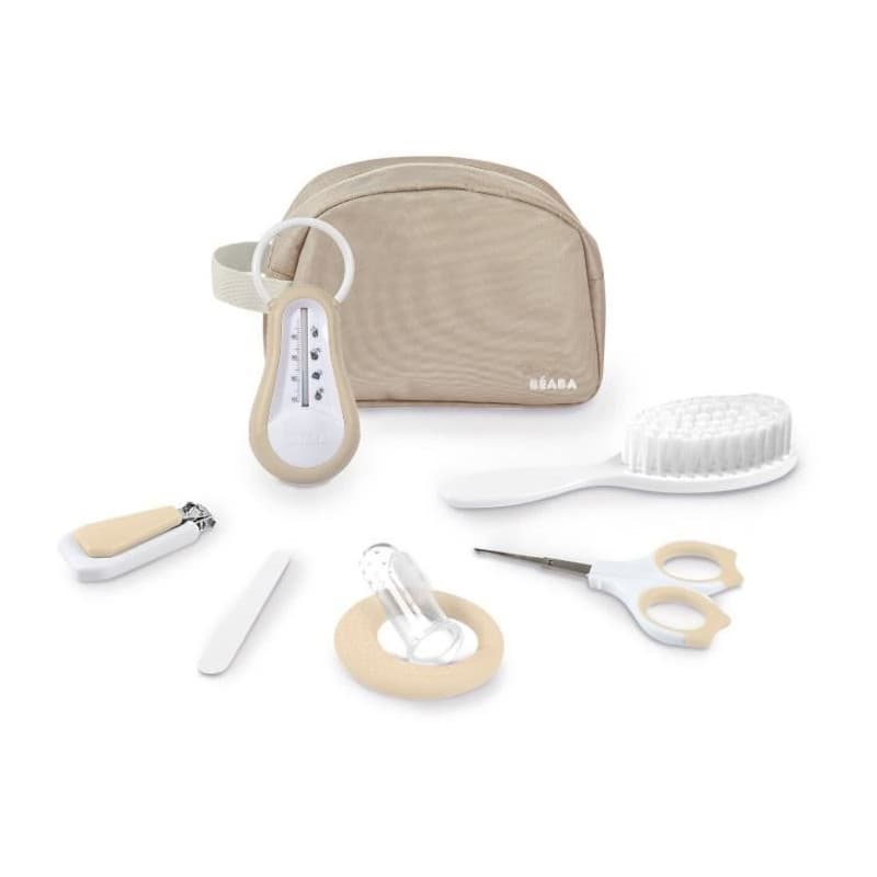 Trousse de toilette nomade - BEABA - 7 accessoires - Argile - Image 1