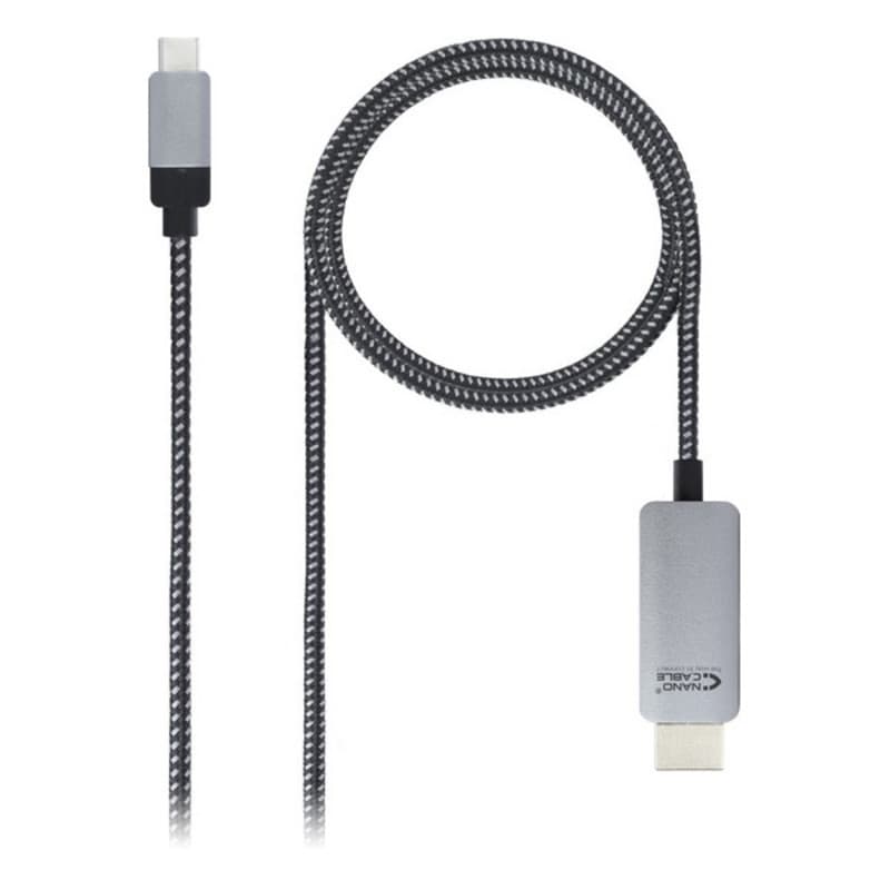 NanoCâble 10.15.5103 câble vidéo et adaptateur 3 m USB Type-C HDMI Aluminium, Noir - Image 1