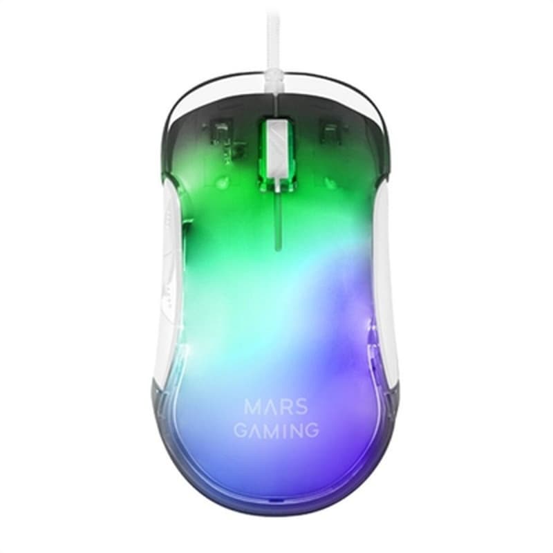 Souris Mars Gaming mmGLOW 12800 dpi Blanc - Image 1