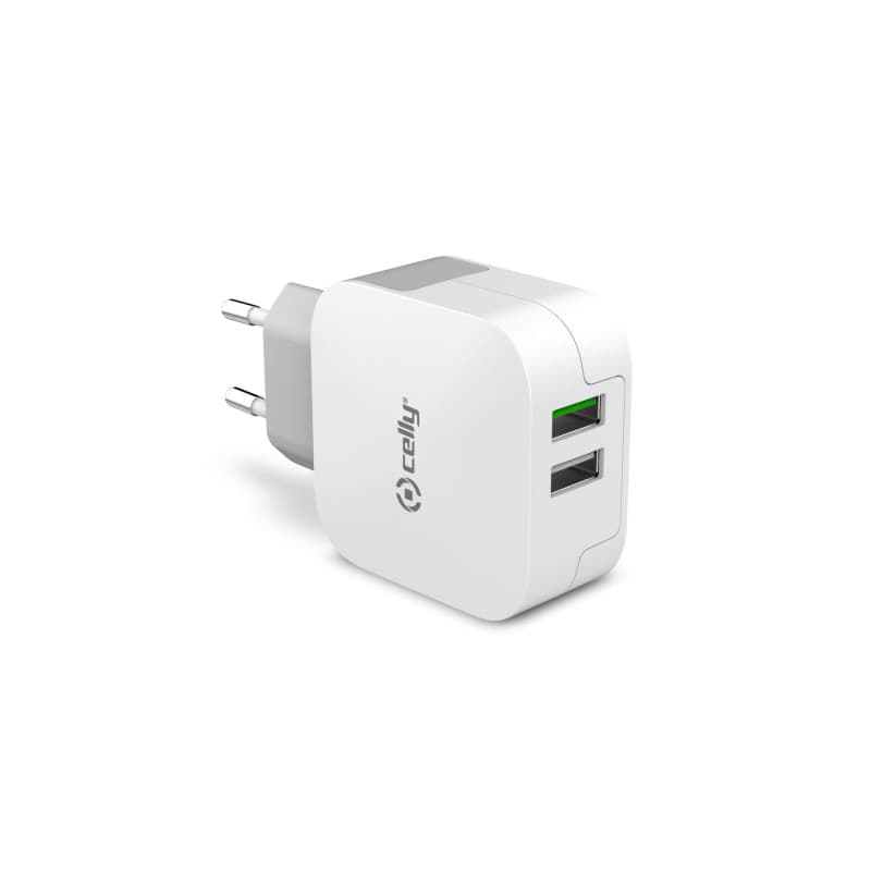 Chargeur de batterie Celly TC2USBTURBO Blanc - Image 1