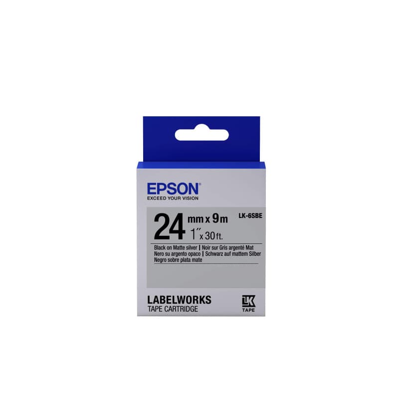 Epson LK-6SBE - Mat - Noir sur Argent Mat - 24mmx9m - Image 1