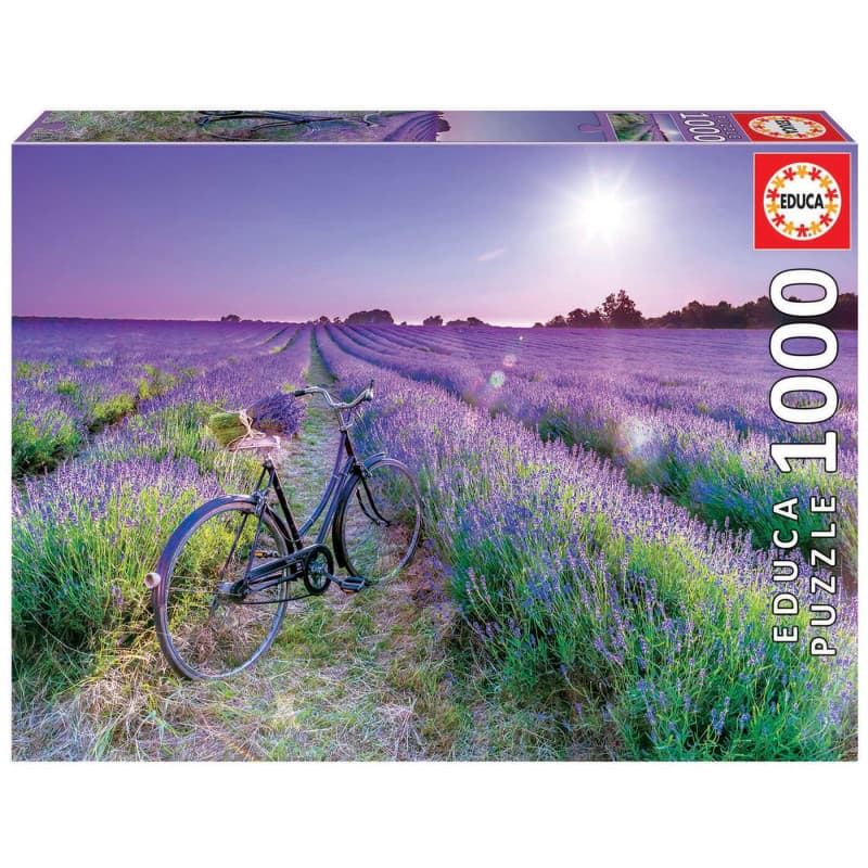 Puzzle 1000 pcs Velo dans un champ de lavande - Image 1