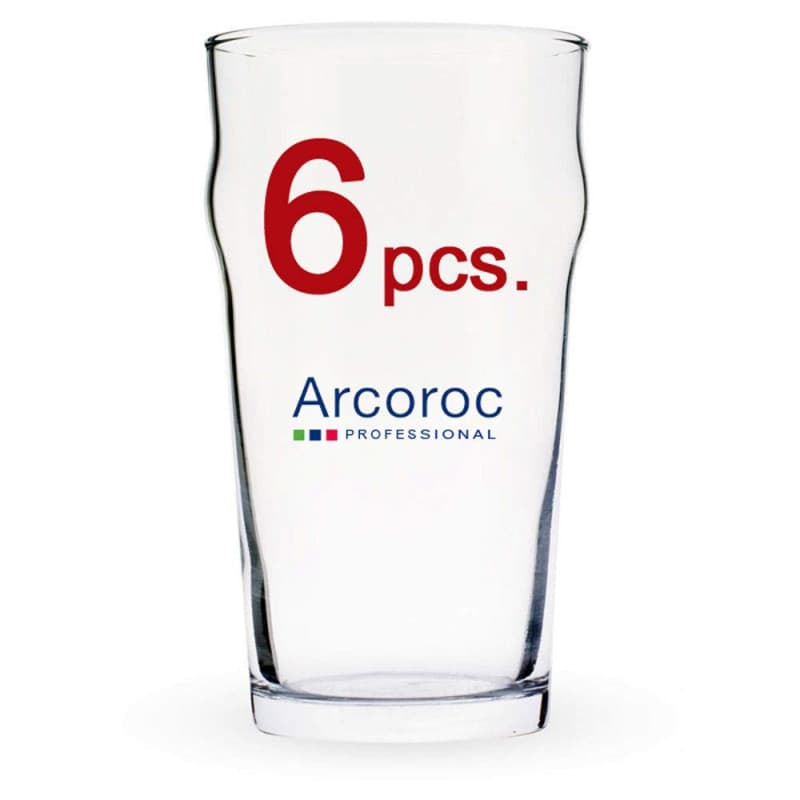 ARCOROC Nonic Pint Beer Glass 570 ML Set of 6 - Image 1