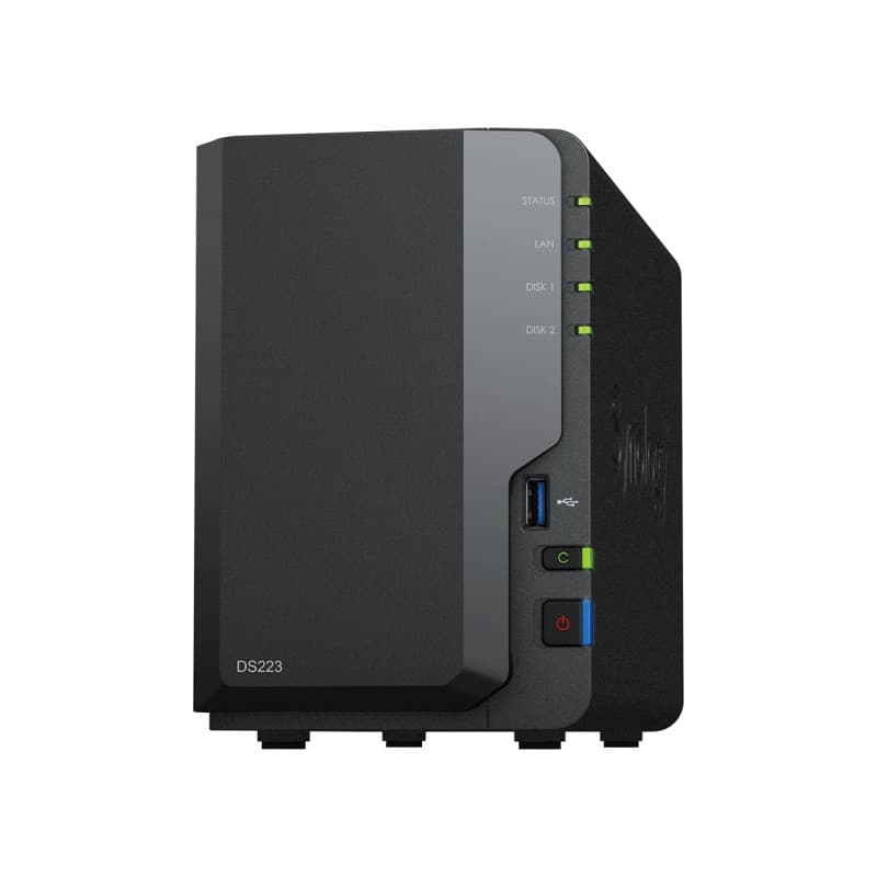 Synology NAS DS223 à 2 Baies (sans Disque) Noir - Image 1