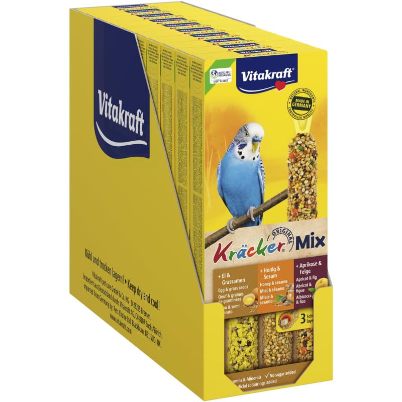 Kräcker Trio Egg/Fruit/Honey, 3pc,Budgie - Lot de 10 - Image 1