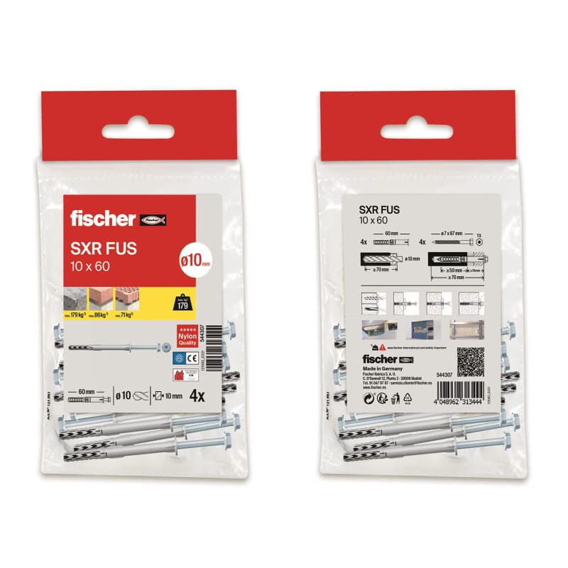 Fischer 544309 Sxr, 10 x 100/4 unités, multicolore - Image 1