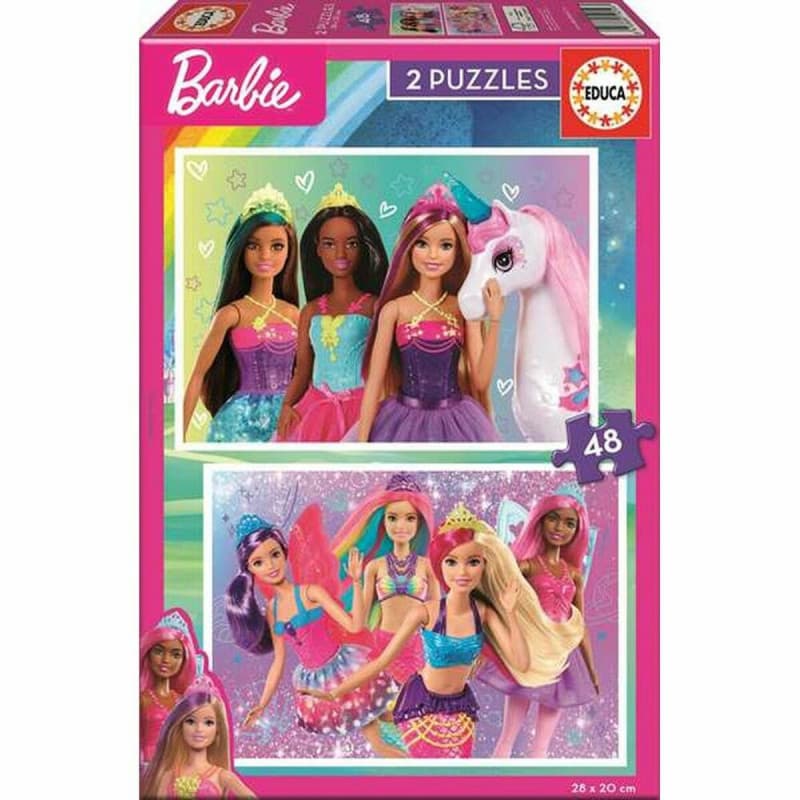 Set de 2 Puzzles Barbie Girl 48 Pièces 28 x 20 cm - Image 1