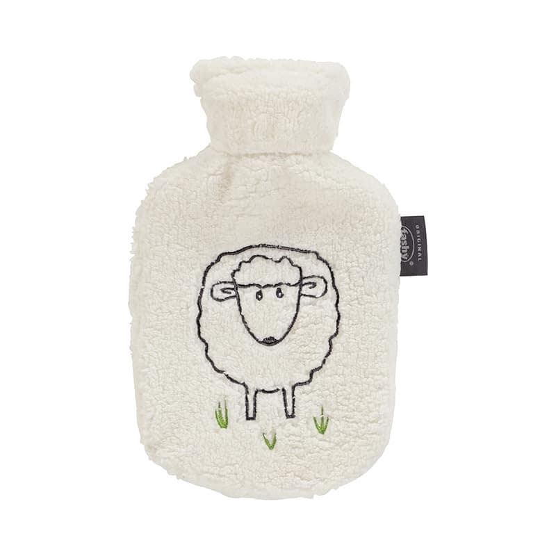 Bouillotte Enfant Fashy avec Housse Mouton - 0,8 L, Blanc - Image 1