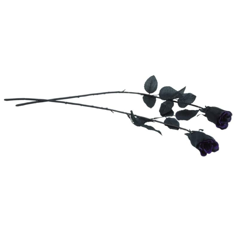 Rose Noire de Déguisement 42 cm - FIESTAS GUIRCA - Image 1