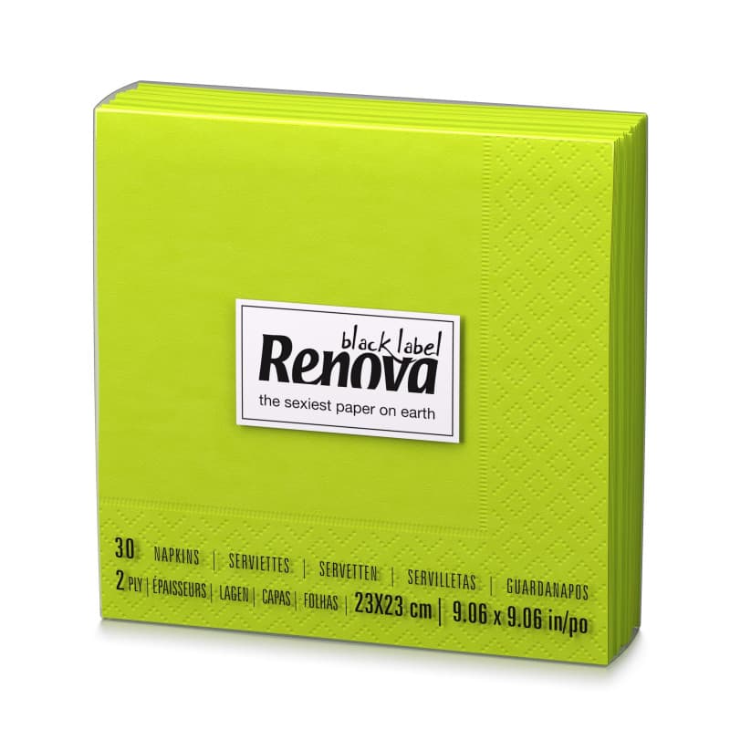 Serviettes en papier cocktail vertes Renova - 30 unités - Image 1