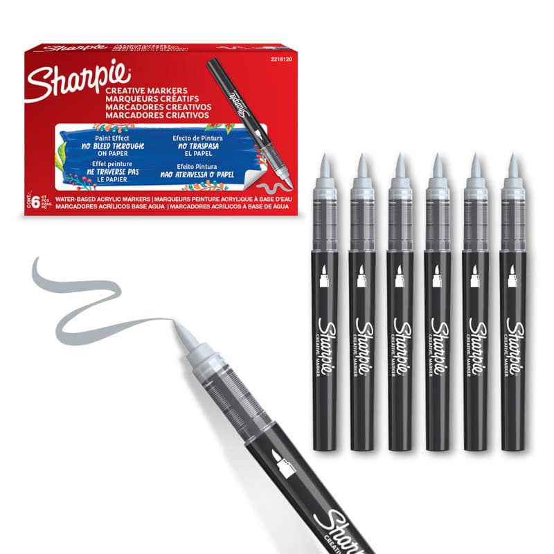 Marqueurs Créatifs Sharpie à Pointe Pinceau - Gris Froid - Image 1