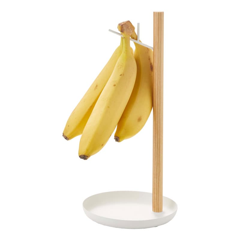 Porte-bananes élégant Yamazaki Tosca en acier et bois - Image 1