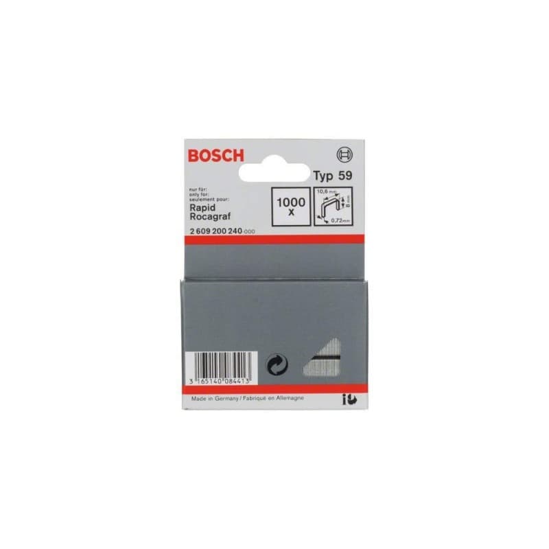Agrafes à Fil Fin Bosch Type 59 - 10,6 x 0,72 x 8 mm - Image 1