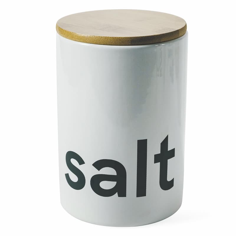 Pot à Sel en Céramique avec Couvercle en Bambou - 750 ml - Image 1